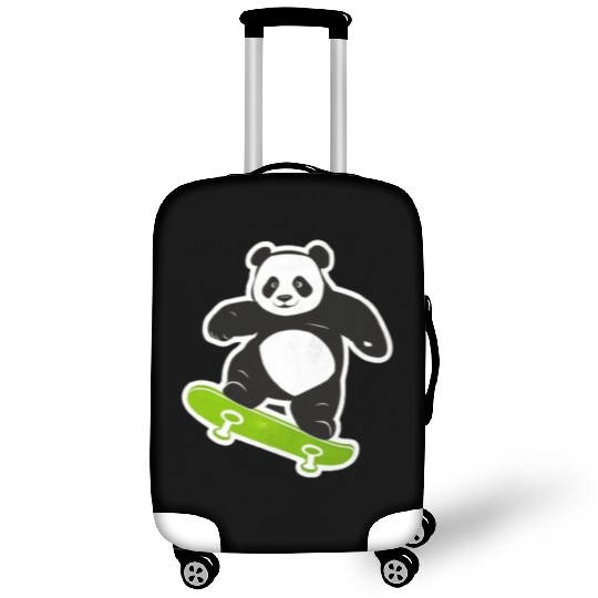 Cute Panda Skater Green Luggage Covers