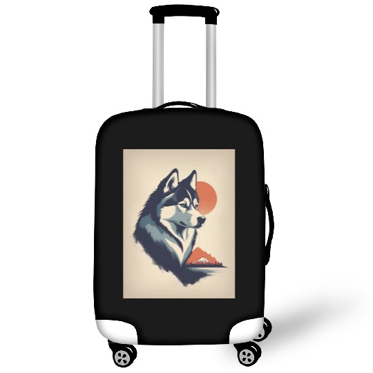 Husky Dog 3 - Japanese Old Vintage Luggage Covers