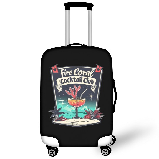 Fire Coral Cocktail Club Luggage Covers