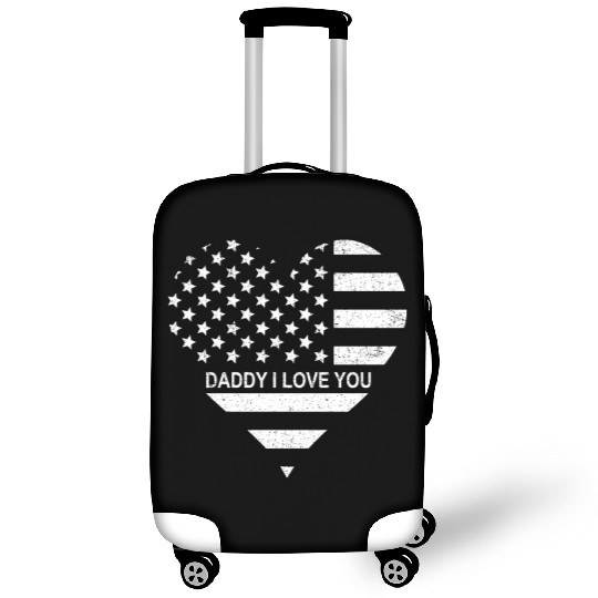 I Love Daddy American Flag Heart Gift Fathers Day Luggage Covers