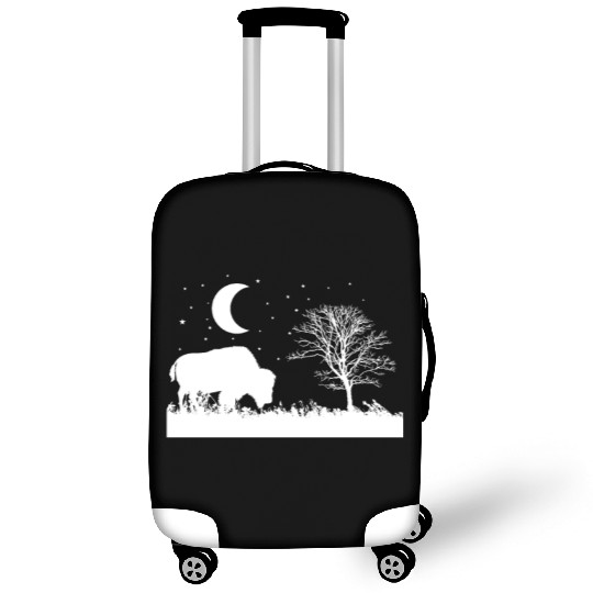 Bison eating Grass Animal Luggage Covers