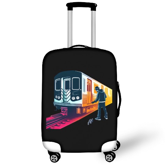 AI Teen at Subway Layup Masked Luggage Covers