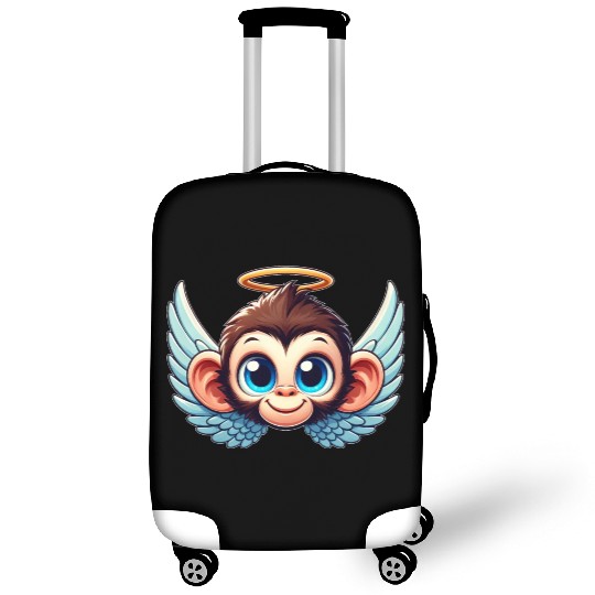 Monkey chimpanzee cartoon angel wings Luggage Covers