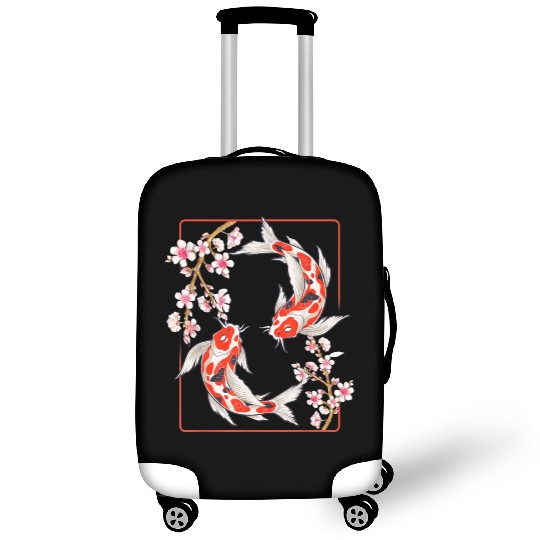 Japanese Koi Carp Fish Cherry Blossom Luggage Covers