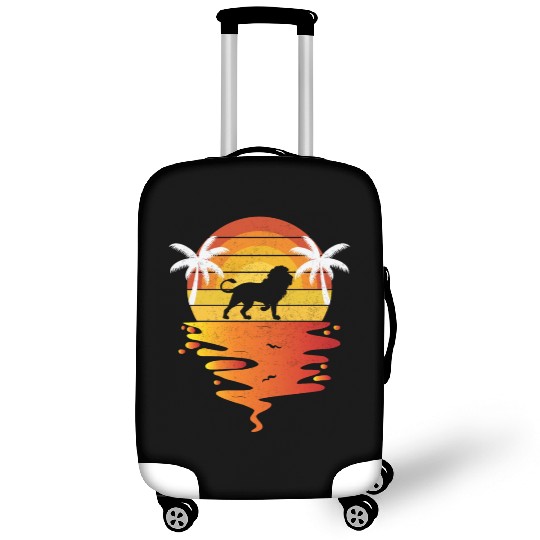 Lion Luggage Covers retro sunset 70s vintage zookeeper Lion