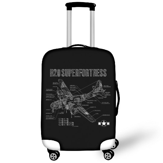 World War 2 Aircraft Blueprint WWII B29 Luggage Covers