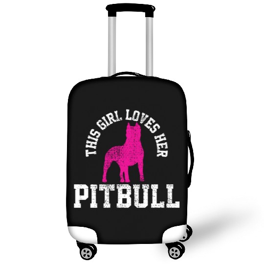 Unique Art For Girl Who Loves Her Pitbull Luggage Covers