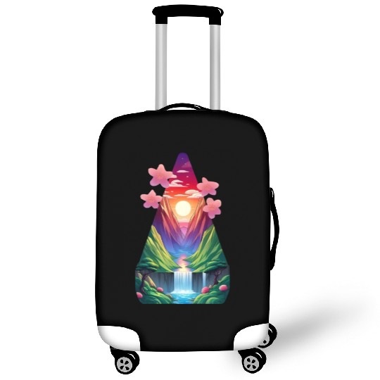 sunrise waterfall scenery Luggage Covers
