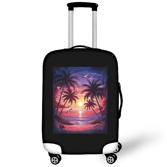 summer beach "Tropical Twilight Serenity" Luggage Covers