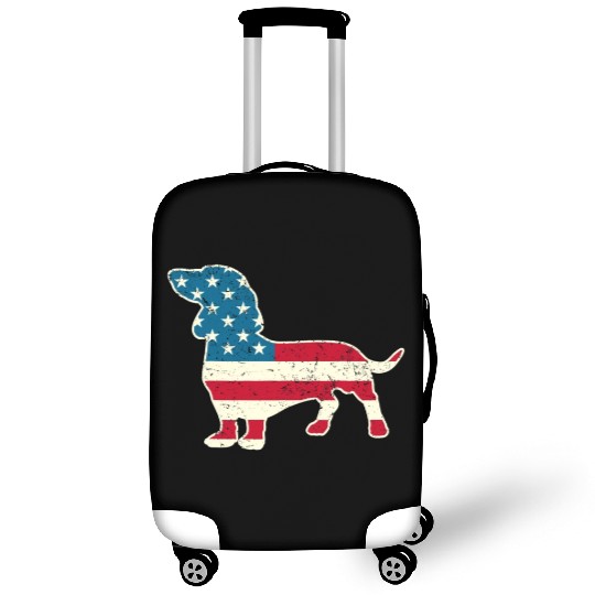 Dachshund Funny 4th of July US Flag Dog Lovers Luggage Covers