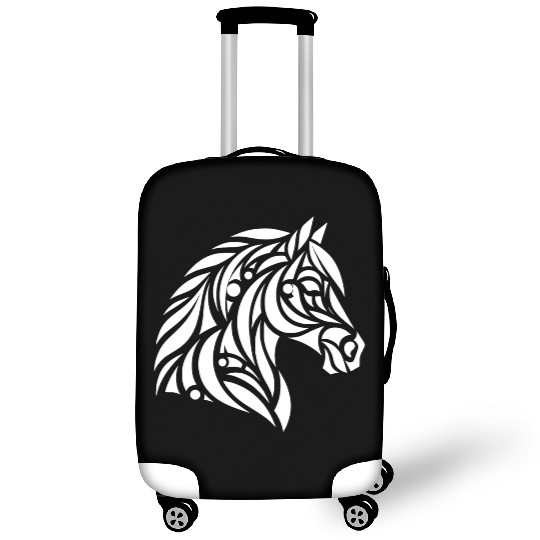 Elegant Tribal Horse Head Portrait Pony Tattoo Luggage Covers