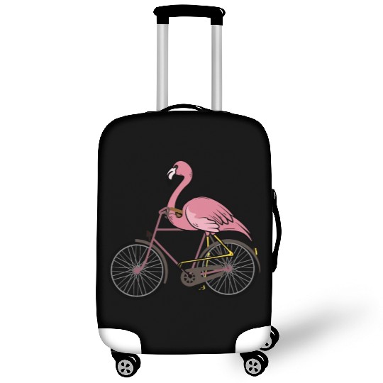 Flamingo Riding A Bicycle Luggage Covers