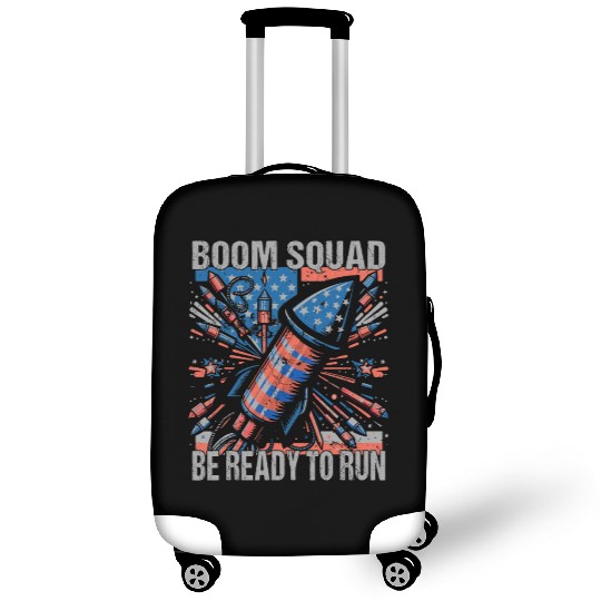 Boom Squad Be Ready To Run 4th of July Fireworks Luggage Covers