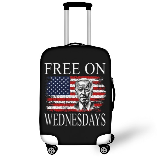 Free On Wednesdays US Flag Patriotic Joe Biden Luggage Covers