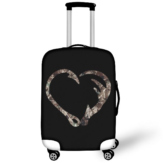 Camo US Flag Deer Skull Vintage Hunting Patriotic Luggage Covers