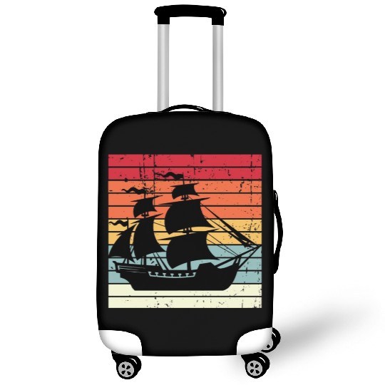 Pirate ship sunset Luggage Covers