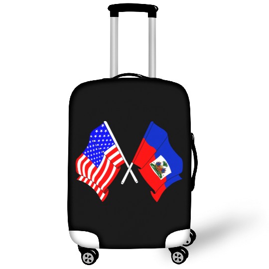 USA flag USA, Haiti flag Luggage Covers