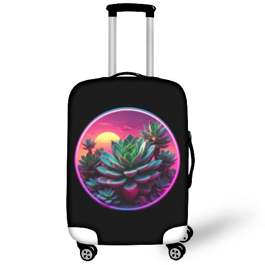 Synthwave Succulent Art Luggage Covers