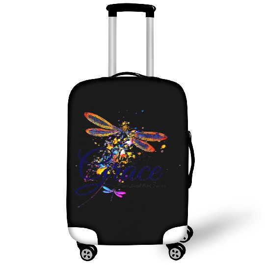 Amazing Grace Dragonfly splatter Luggage Covers