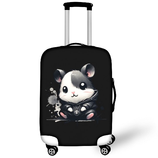 Charcoal Hip Hop Hamster Luggage Covers