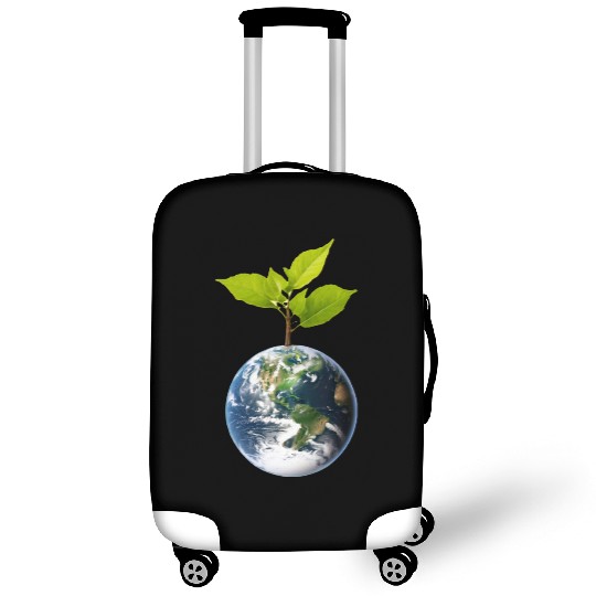 Planet Earth with beautiful freshness growth tree Luggage Covers