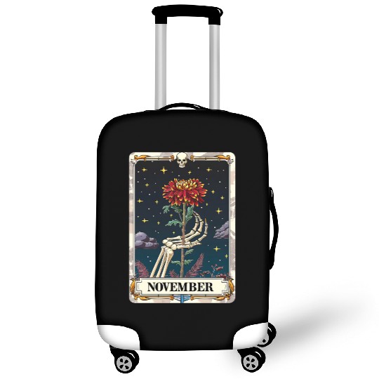November Gothic Tarot Card - Chrysanthemum Flower Luggage Covers