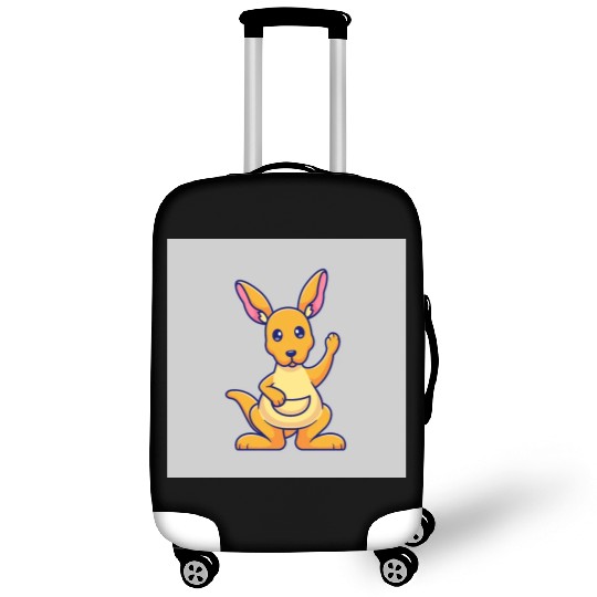 Cute Kangaroo Waving Hand: Cartoon Vector Icon Ill Luggage Covers