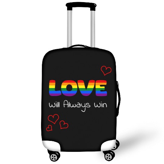 love will always win LGBTQ gay pride rainbow Luggage Covers