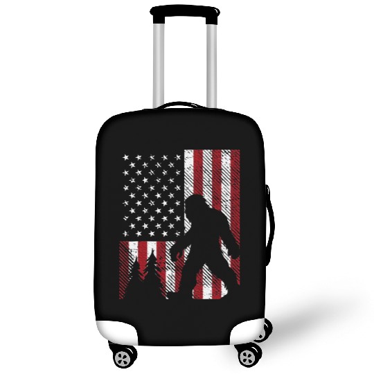 4th July Bigfoot Sasquatch US Flag Patriotic Luggage Covers
