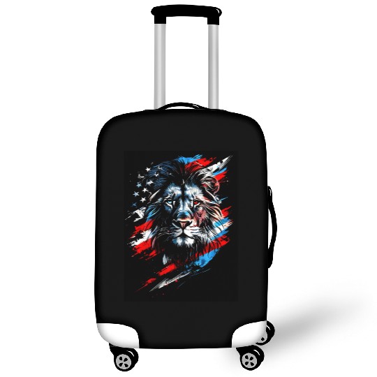 Lion American Flag Luggage Covers