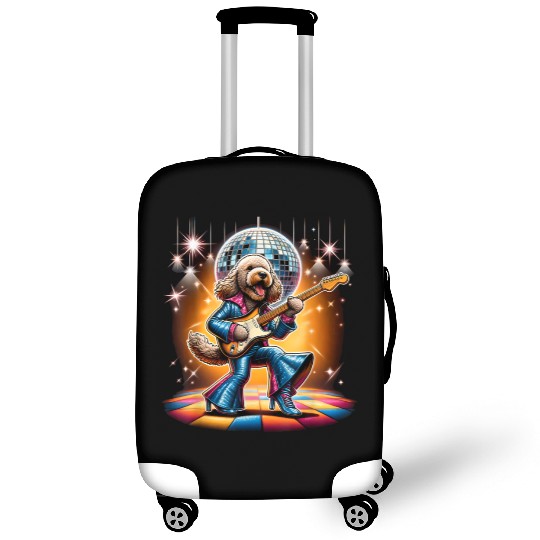 Disco Guitar Labradoodle Dog Luggage Covers