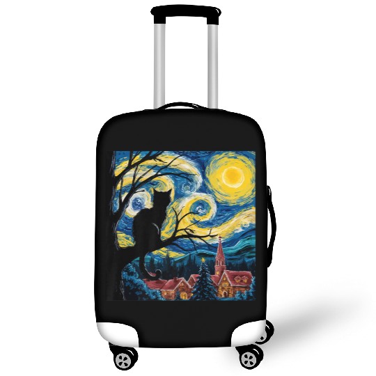 Starry Night Cat Art Premium Luggage Covers