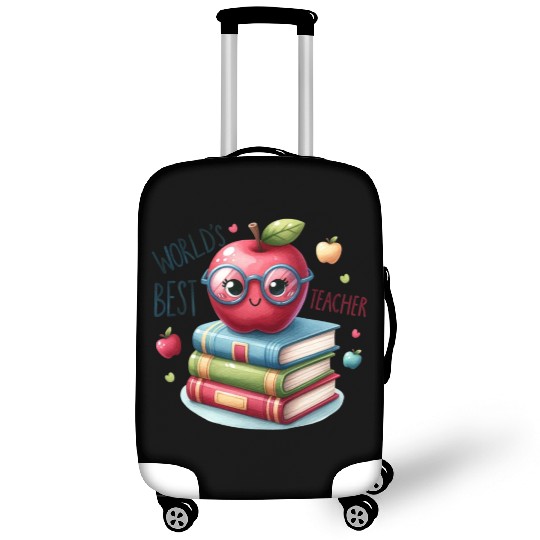 Worlds Best Teacher Apple And Books For Teacher Luggage Covers