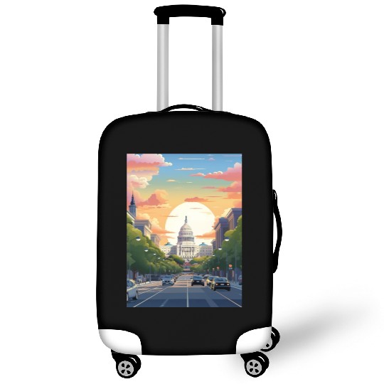 Sunset in US Capitol Washington DC Luggage Covers