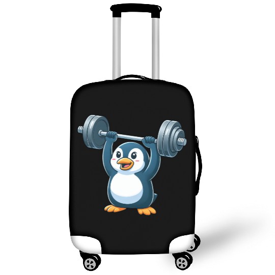 Penguin barbell workout fitness bodybuilder gym Luggage Covers