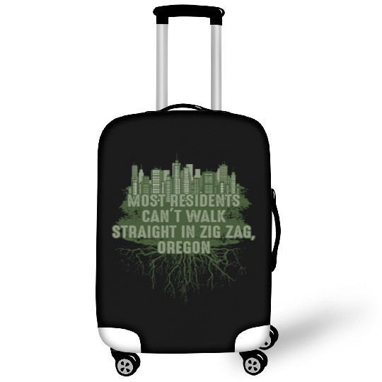 Walk Straight in Zigzag Oregon Pun Wisconsin Joke Luggage Covers
