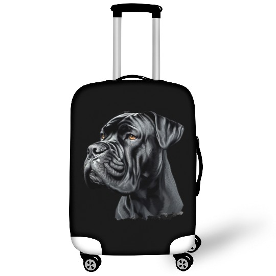 Black Cane Corso Dog Art Luggage Covers, Realistic Dog