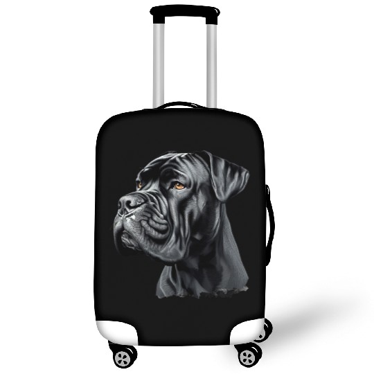Black Cane Corso Dog Art Luggage Covers, Realistic Dog
