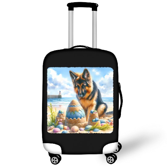 German Shepherd Building Festive Sandcastle Luggage Covers