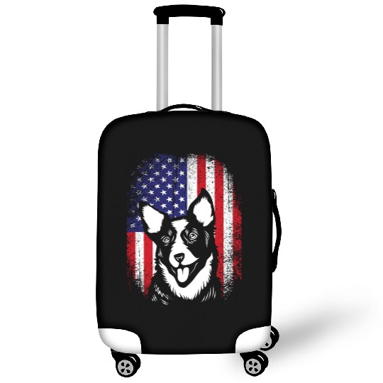 4th Of July US Flag Cute Australian Cattle Dog Luggage Covers