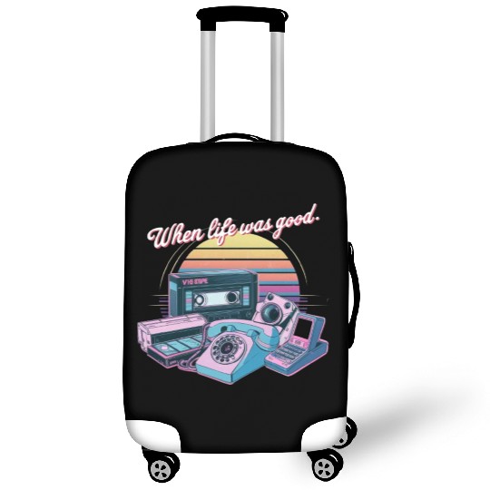 80's When Life was Good Gadgets in Synthwave Luggage Covers