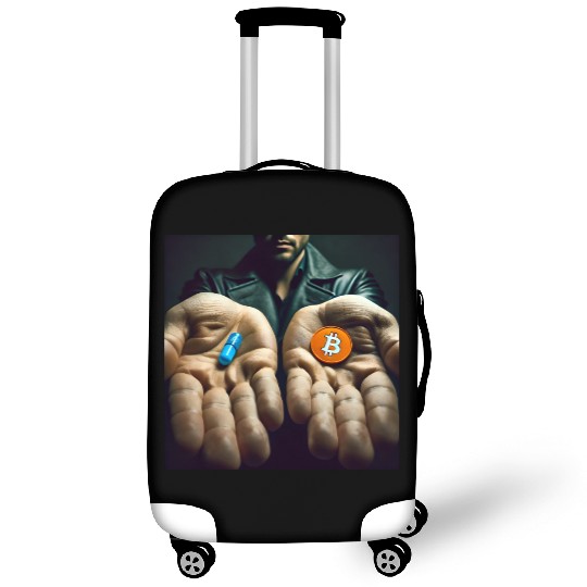 Bitcoin BTC Cryptocurrency Orange Pill Blue Pill Luggage Covers