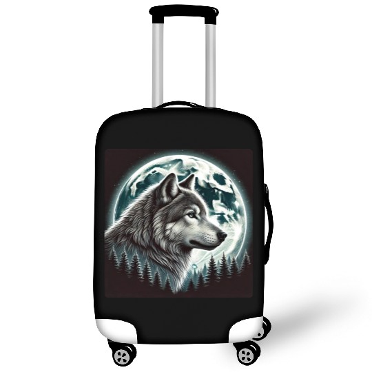 Nature Moon Alpha Cute Wolf Moon nature Luggage Covers