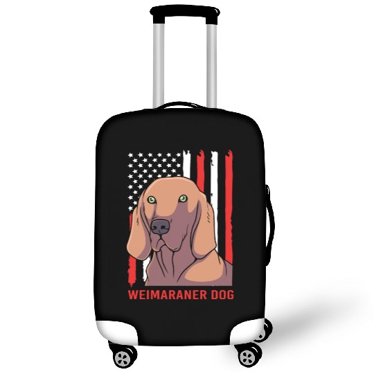 US Flag 4th Of July Patriotic Dog Weimaraner Lover Luggage Covers