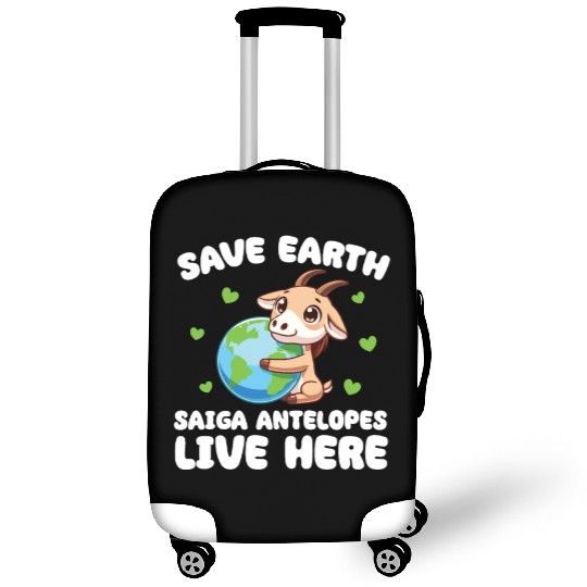Save The Earth Saiga antelopes Live Here Earth Day Luggage Covers