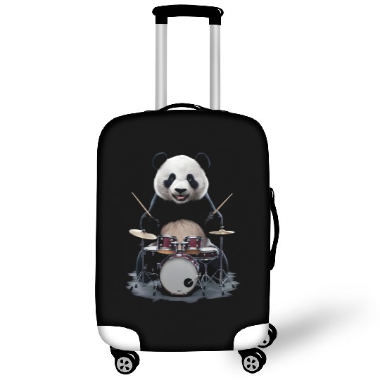 Panda Playing Drums Realistic Luggage Covers