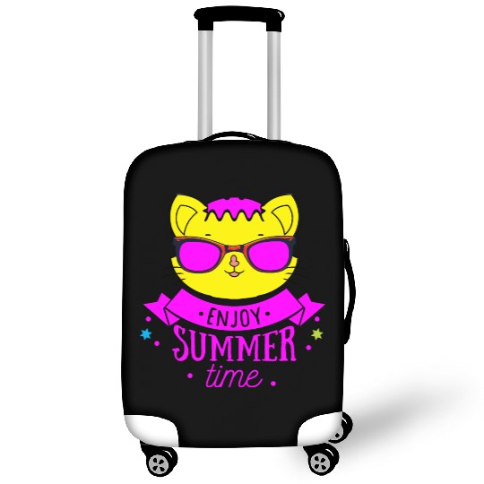Enjoy Summer Time - Cool Cat Luggage Covers