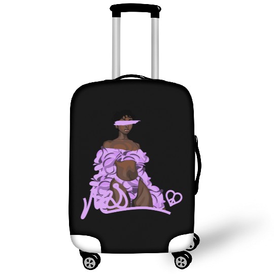Body Of Art - Roses: Ebony On Purple Luggage Covers