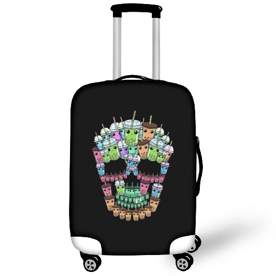 Bubble Tea Skull Luggage Covers Men Boba Tea