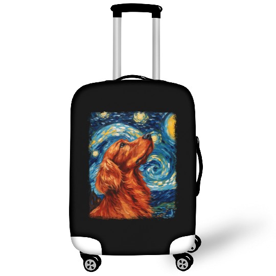 Irish Setter Dog Starry Night Painting Luggage Covers
